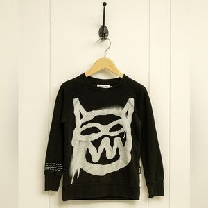 Nununu Black Mischief Cat Sweatshirt in Size 8-9.